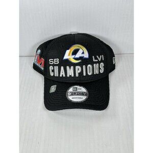 LA Rams Super Bowl LVI Champions Hat New Era 9FORTY Black Snapback Adjustable